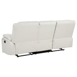 Camila White 3-Piece Upholstered Reclining Sofa Set