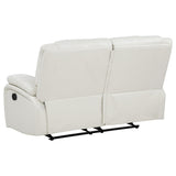 Camila White 3-Piece Upholstered Reclining Sofa Set