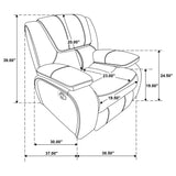 Camila White 3-Piece Upholstered Reclining Sofa Set