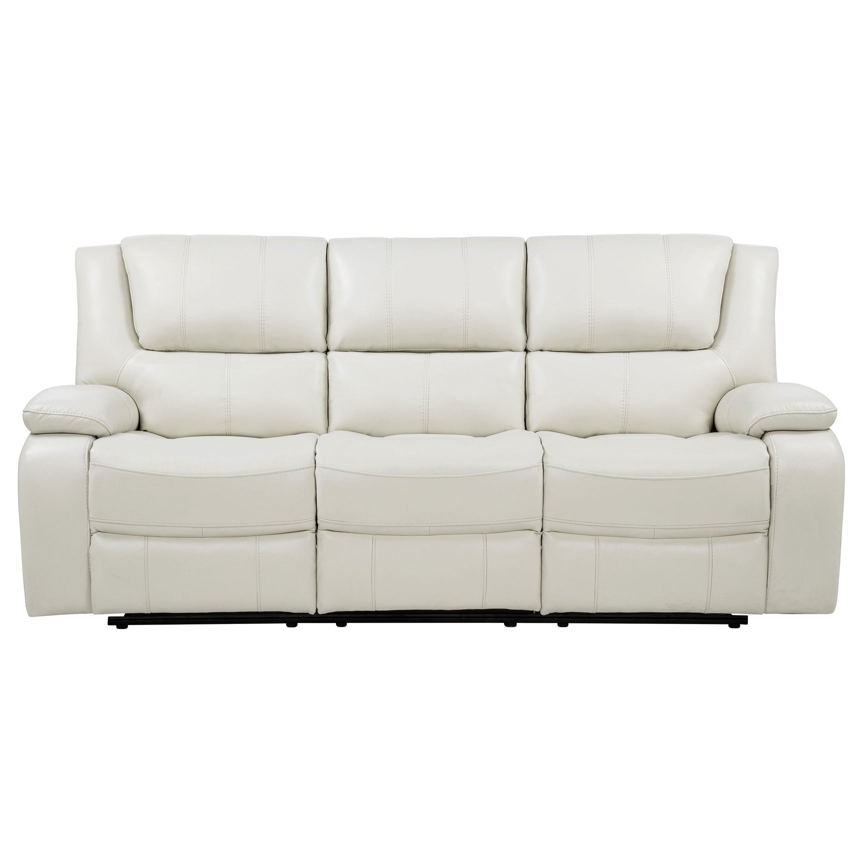 Camila White Upholstered Motion Reclining Sofa