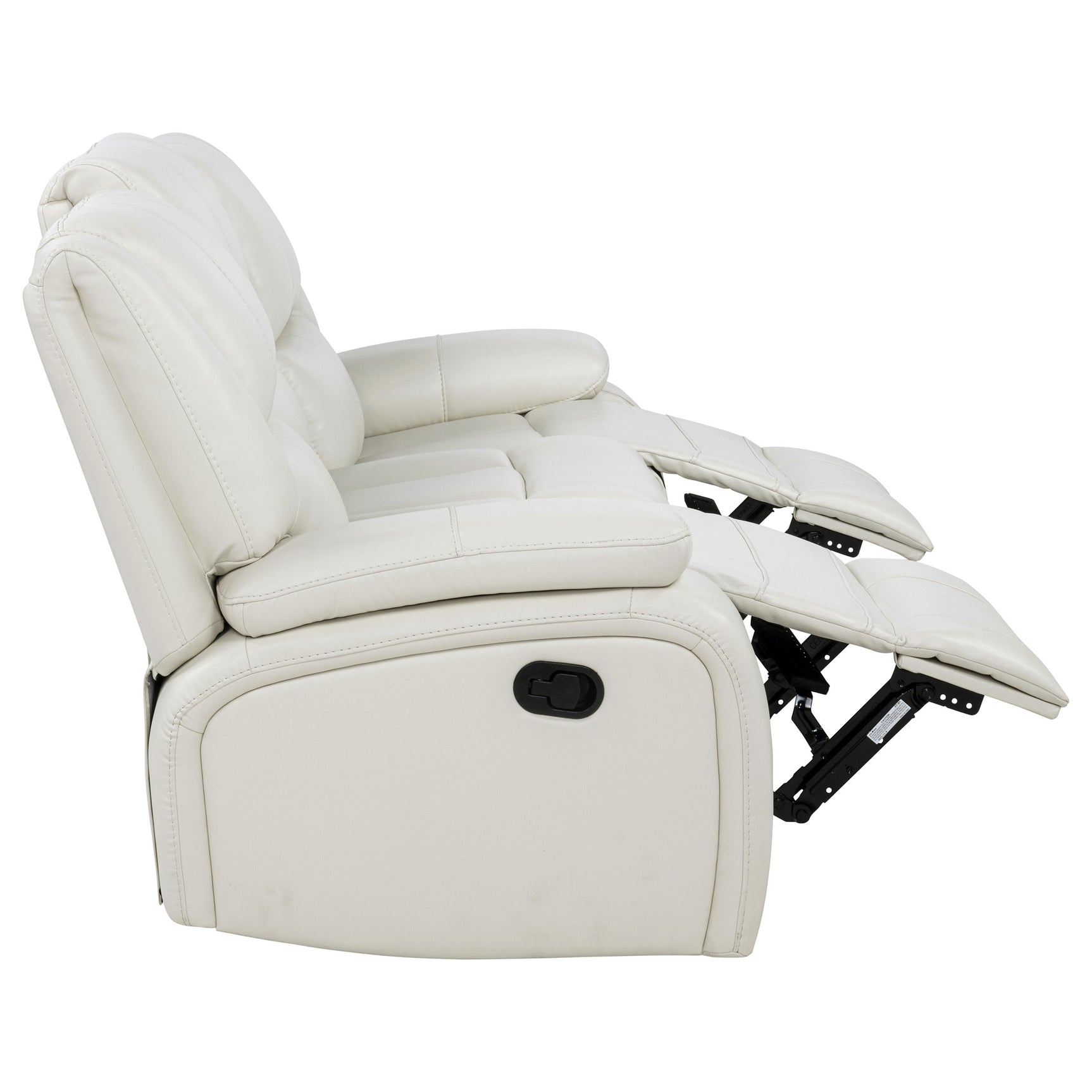 Camila White Upholstered Motion Reclining Sofa