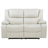 Camila White Upholstered Motion Reclining Loveseat