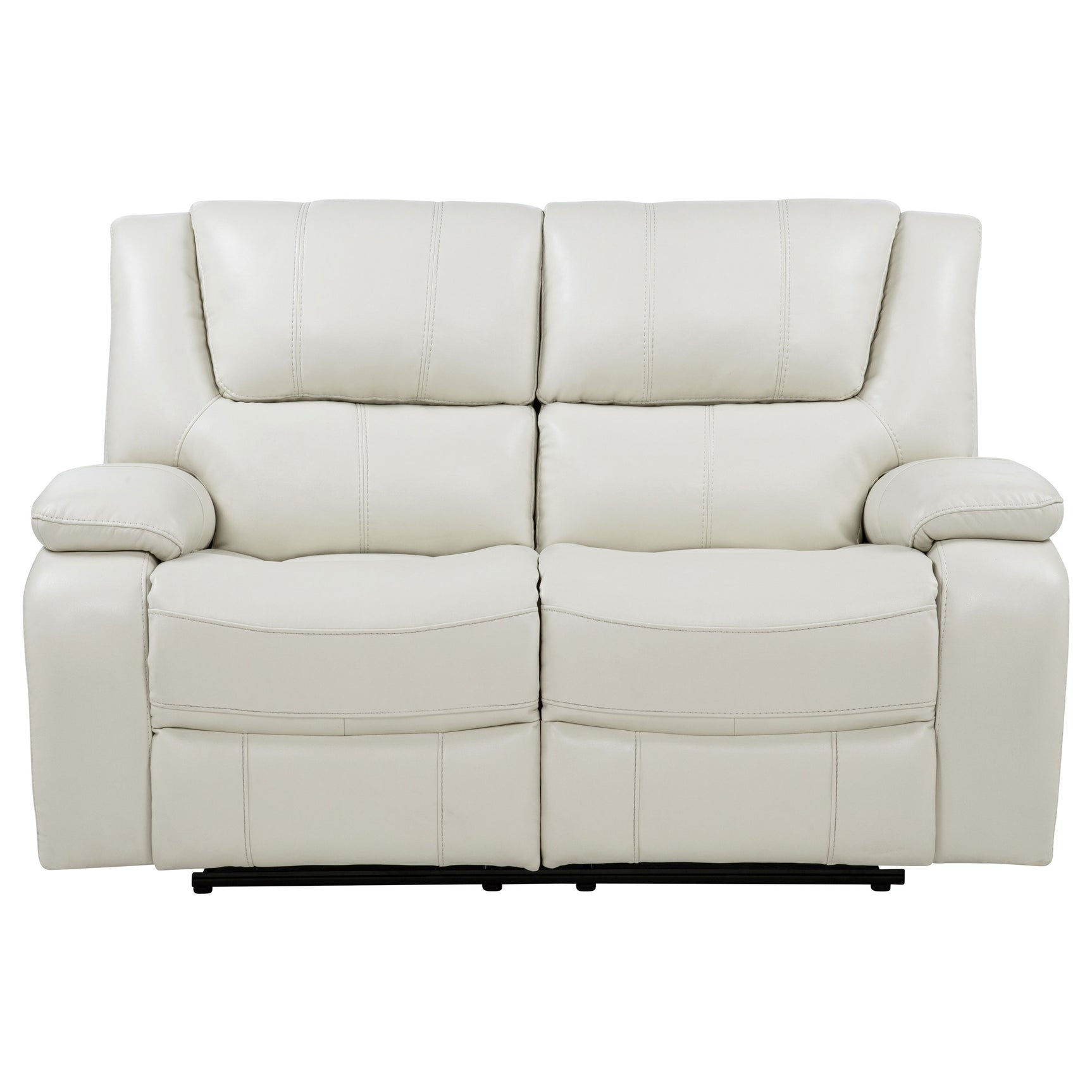 Camila White Upholstered Motion Reclining Loveseat