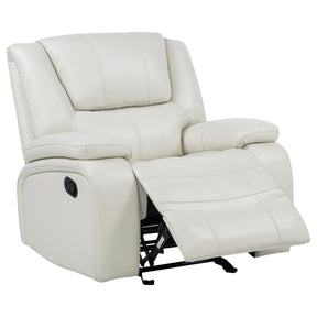 Camila White Upholstered Glider Recliner Chair
