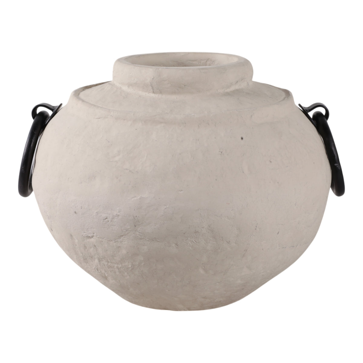 Haroldwood Ivory/Black Ecomix Vase with Metal Handles