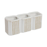 Mococo Beige 3-Cup Dotted Pen Holder