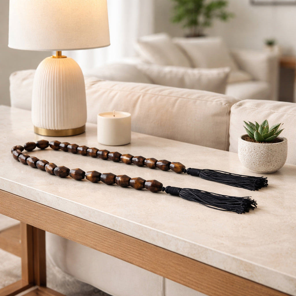Calflax Bronze/Brown Long Bicone Bead Garland