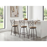 Nexus Brown 3-Piece Pack Convertible Swivel Counter/Pub Height Chair