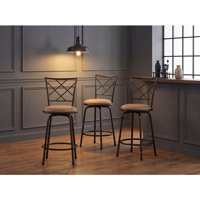 Nexus Brown 3-Piece Pack Convertible Swivel Counter/Pub Height Chair