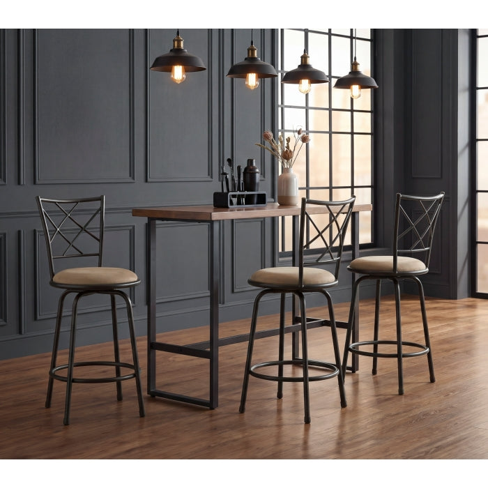Nexus Brown 3-Piece Pack Convertible Swivel Counter/Pub Height Chair
