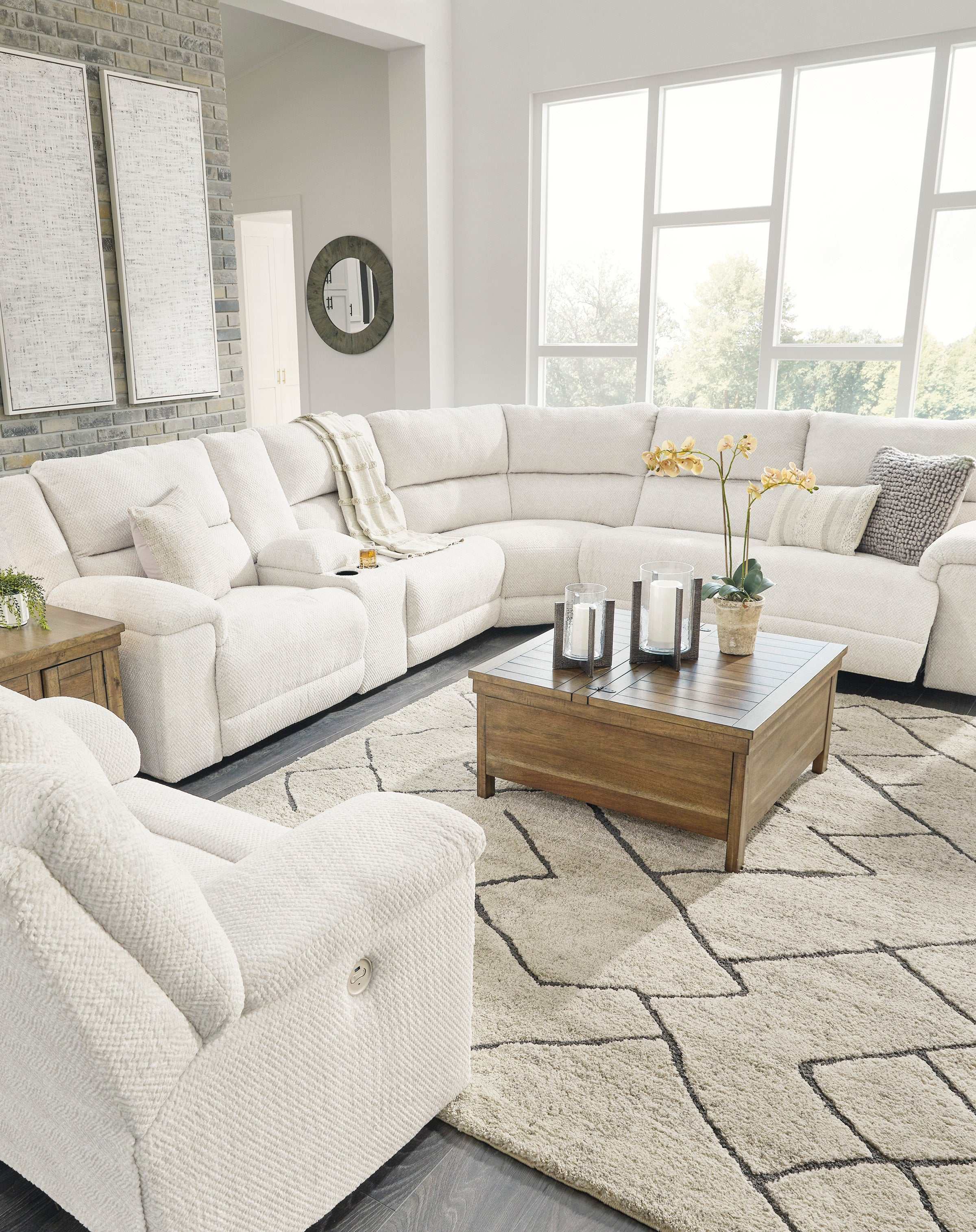 Keensburg Linen 3pc Power Reclining Sectional - Ornate Home