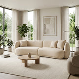La Crescenta Ivory/Beige 4-Seat Curved Sofa