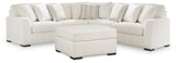 Chessington Ivory 3-Piece Sectional and Ottoman