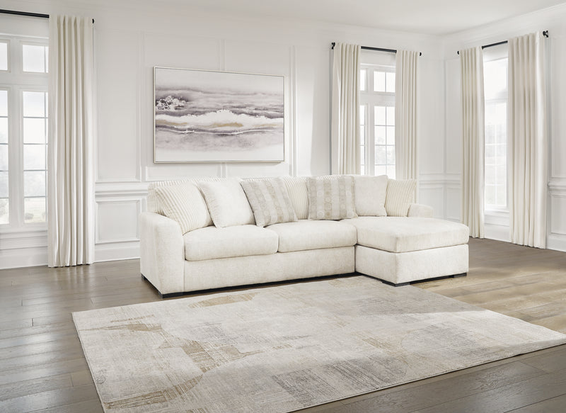 Chessington Ivory 2pc Sectional with Chaise - Ornate Home