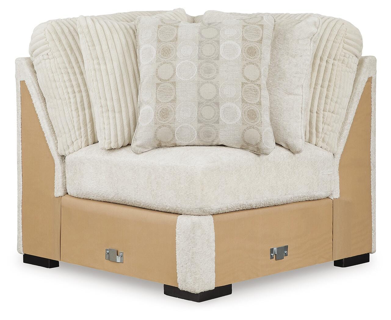 Chessington Ivory 3-Piece Sectional and Ottoman