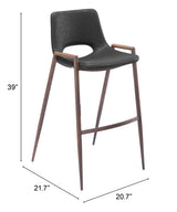 Desi Black & Walnut Barstool (Set of 2)