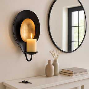 Escalon Black/Gold Medium Metal Round Votive Holder