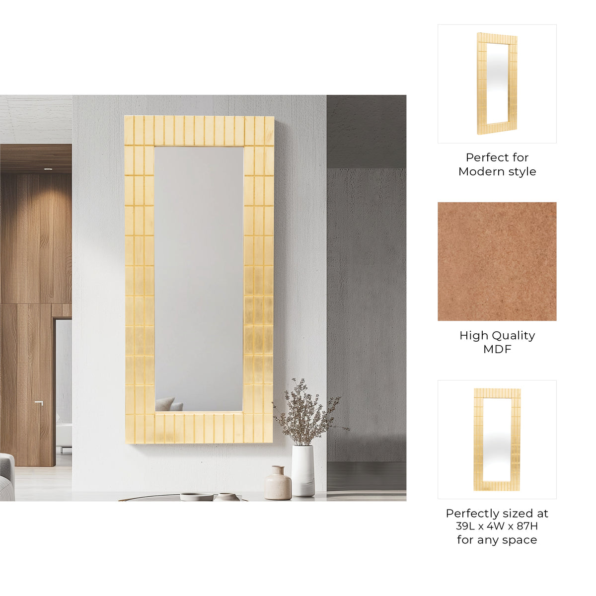 Scott Bar Gold Bars Rectangular Mirror