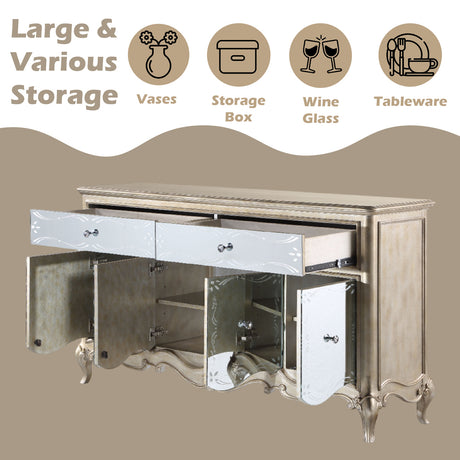 Esteban Antique Champagne Dining Server - Ornate Home