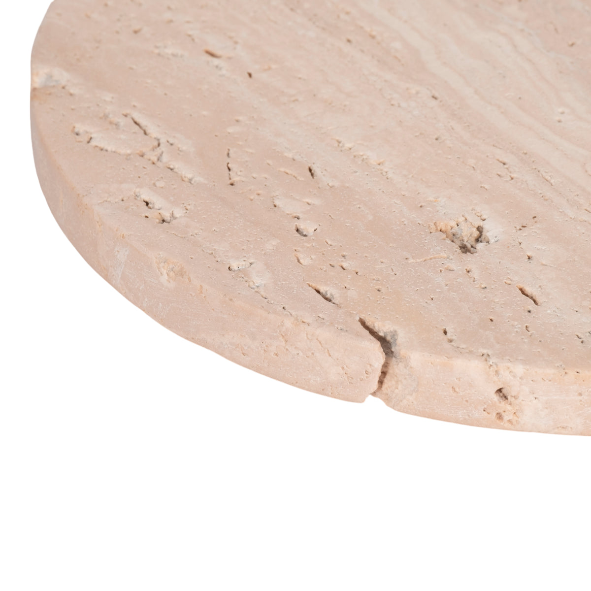 Newtown Tan Travertine Tray on Wood Ball Feet
