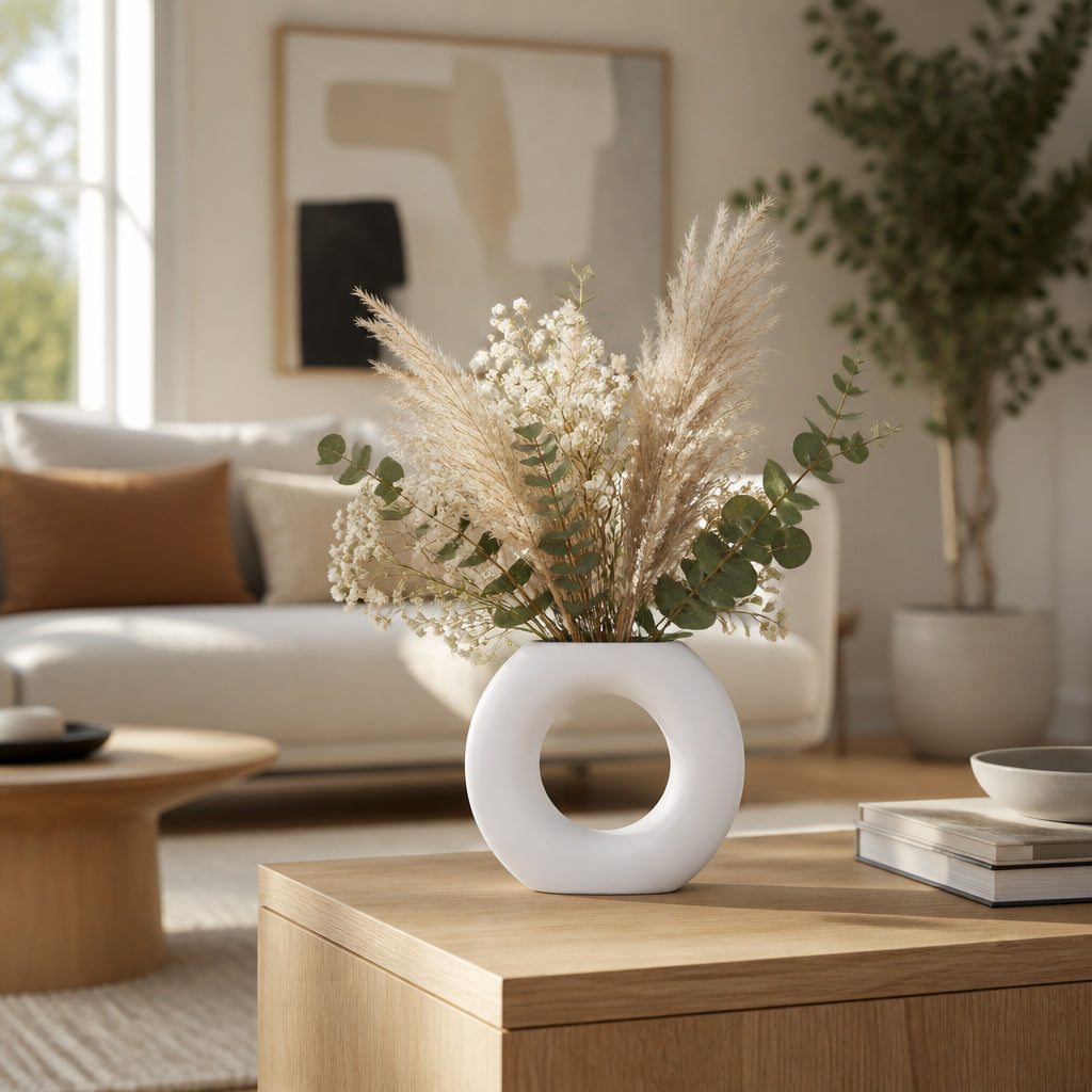 Calville White Ceramic Donut Vase