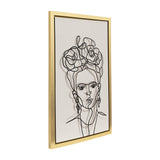 Akers White/Black Hand Painted Frida Illusion Wall Art