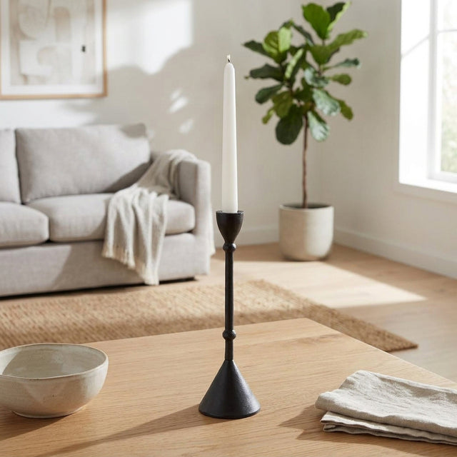 Grayson Black Large Modern Dot Taper Holder