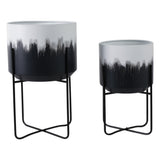 Nicoleham White/Gray/Black Planters (Set of 2)
