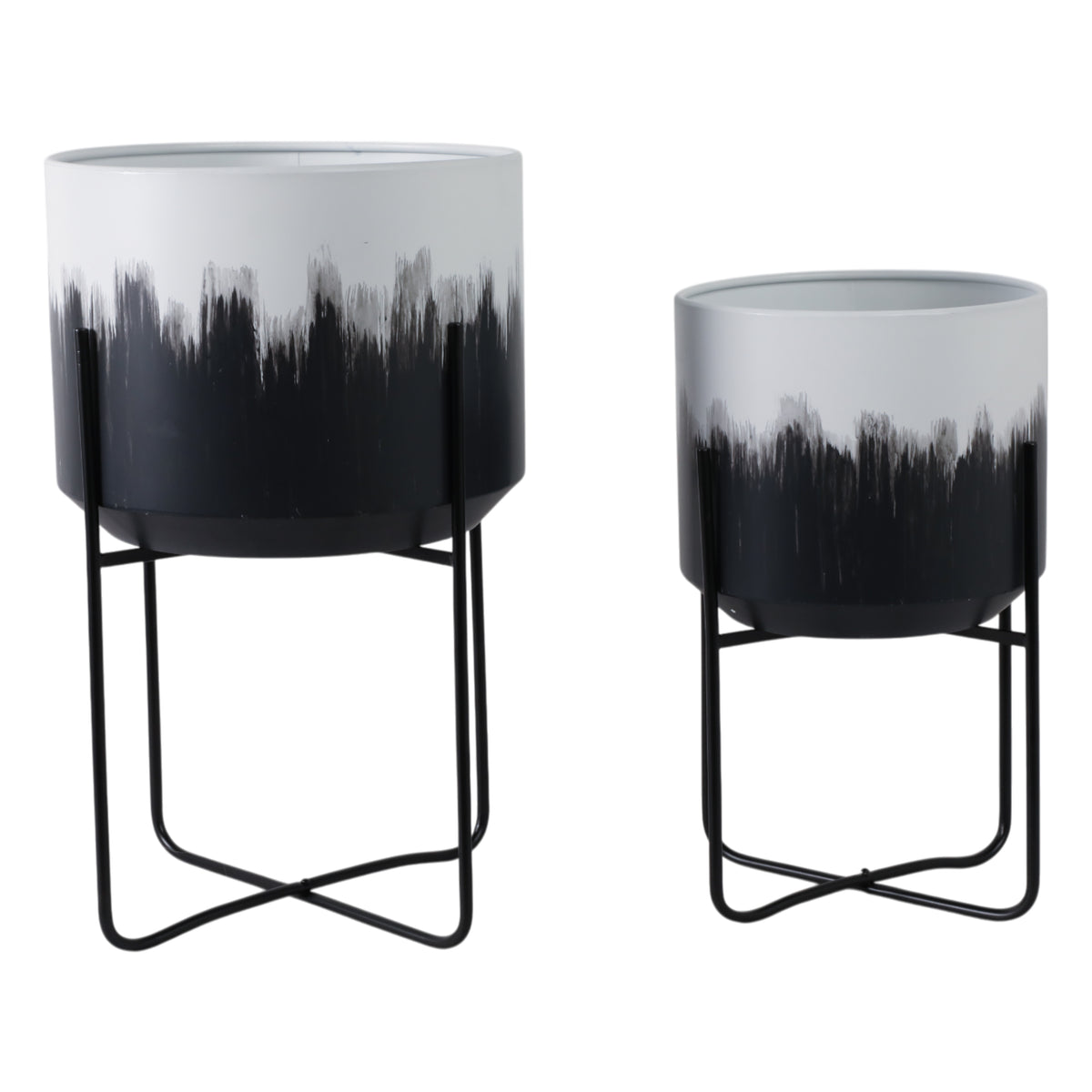 Nicoleham White/Gray/Black Planters (Set of 2)