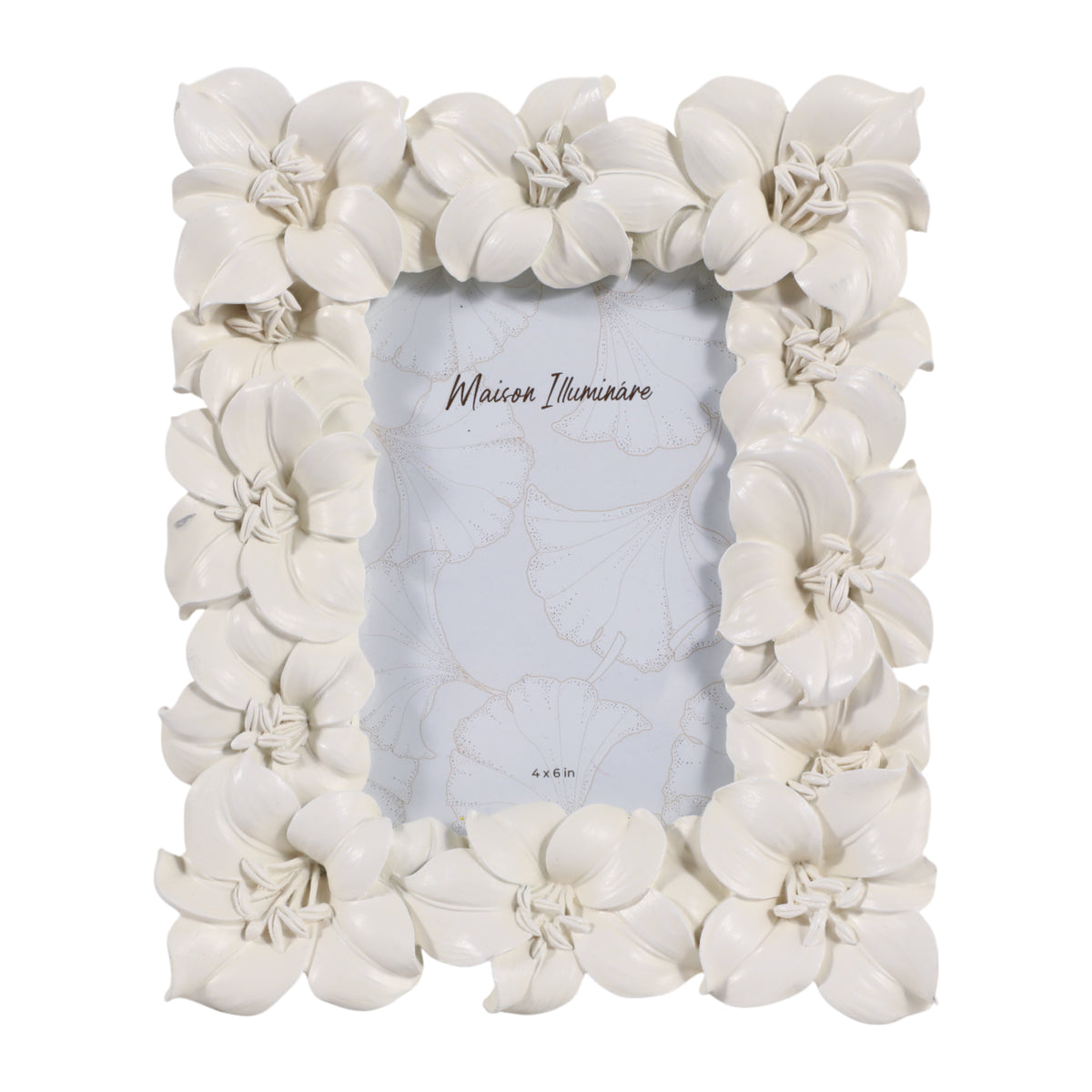 Hawthorne White Floral Border Photo Frame