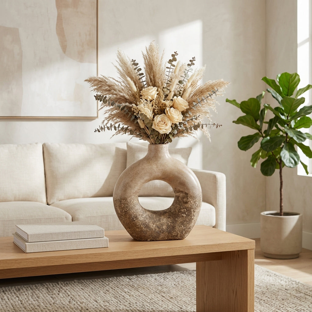 Covedale Multicolor Large Open Cut-Out Terracotta Vase