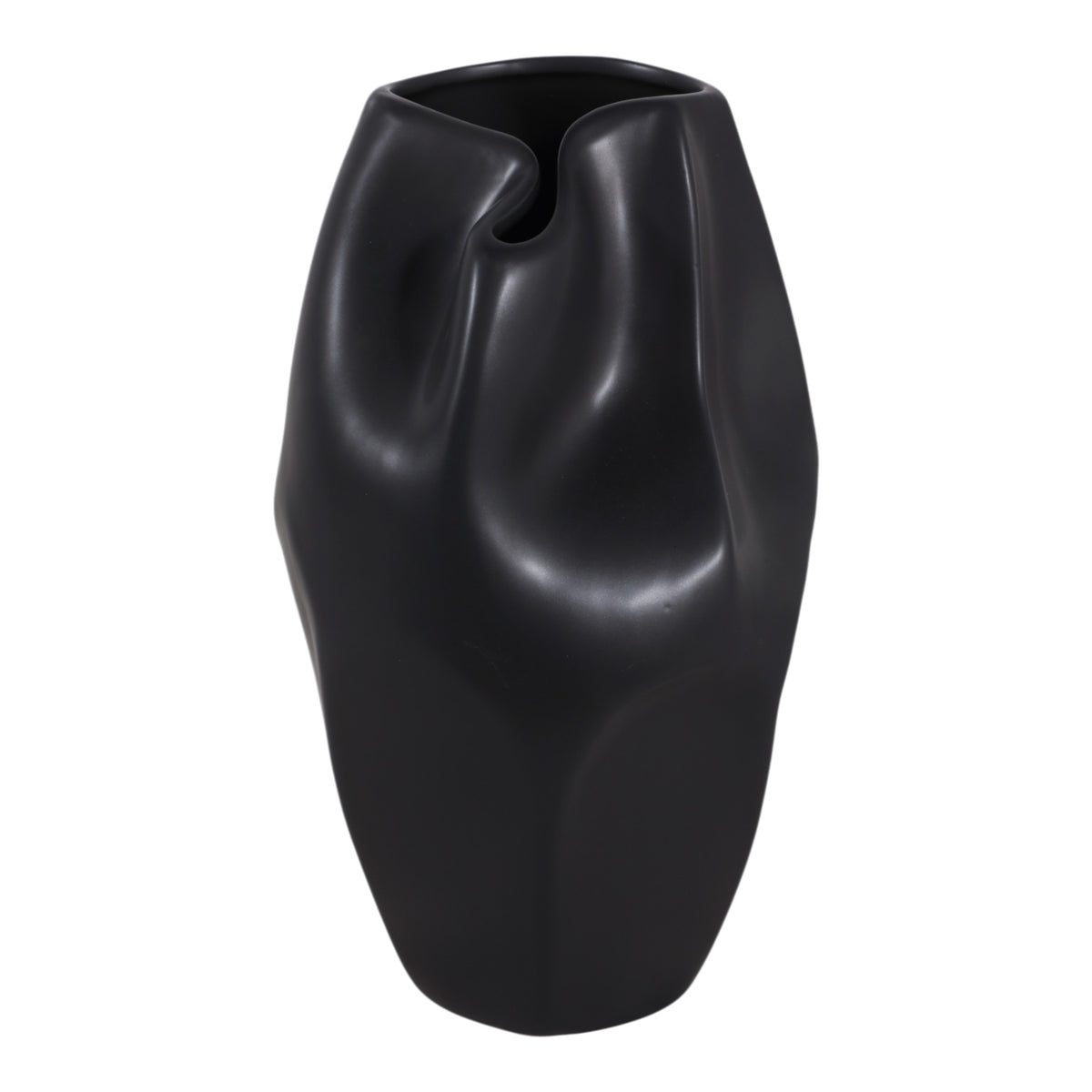 Sanitarium Black Large Ceramic Abstract Vase