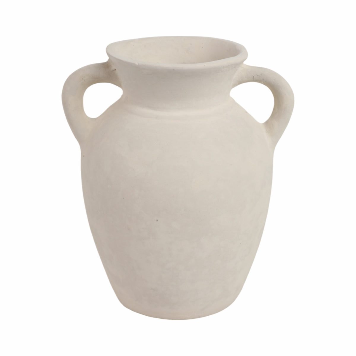 Carlinrose Ivory Paper Mache Vase with Handles