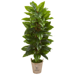 63” Large Leaf Philodendron Artificial Plant in Farmhouse Planter (Real Touch) - Ornate Home