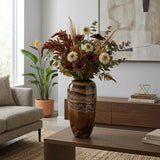 Devore Dark Brown Small Marbled Glass Vase