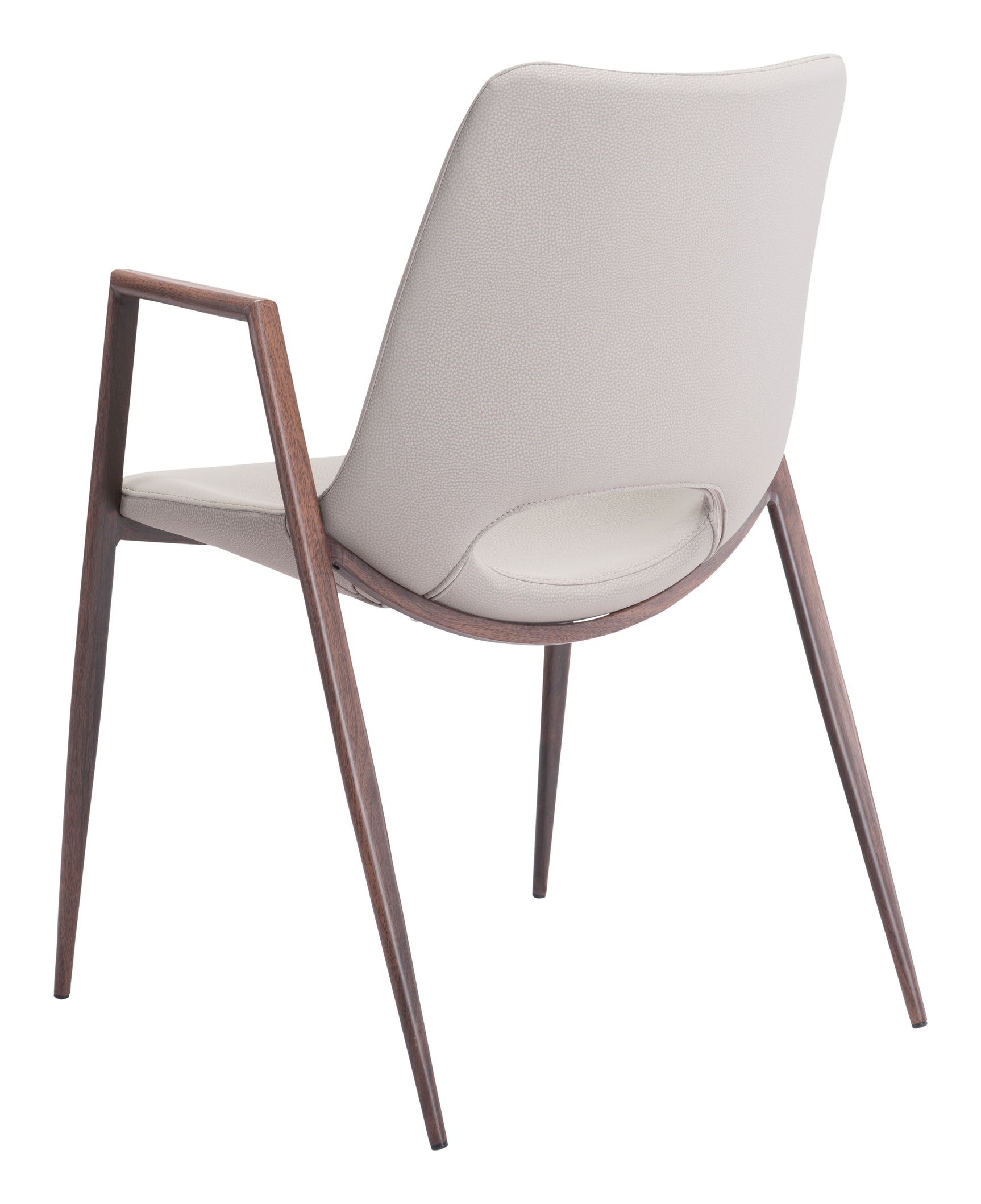Desi Beige & Walnut Dining Chair (Set of 2)