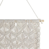 Lakin Ivory Wood Macrame Wall Shelf