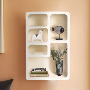 Avery Place White Rectangle Rough Finish Wall Shelf