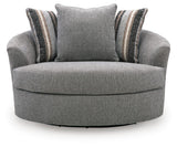 Creston Heights Smolder Oversized Swivel Accent Chair (Online Special Price)