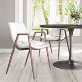 Desi White & Walnut Dining Chair (Set of 2)
