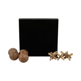 Alta Black/Brown Wood Tic Tac Toe Board Game