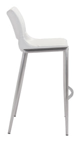 Ace White & Silver Barstool (Set of 2)