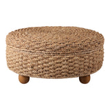 Beveridge Brown Waterhyacinth Storage Ottoman with Ball