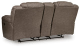 Knoxlee Driftwood Reclining Loveseat with Console
