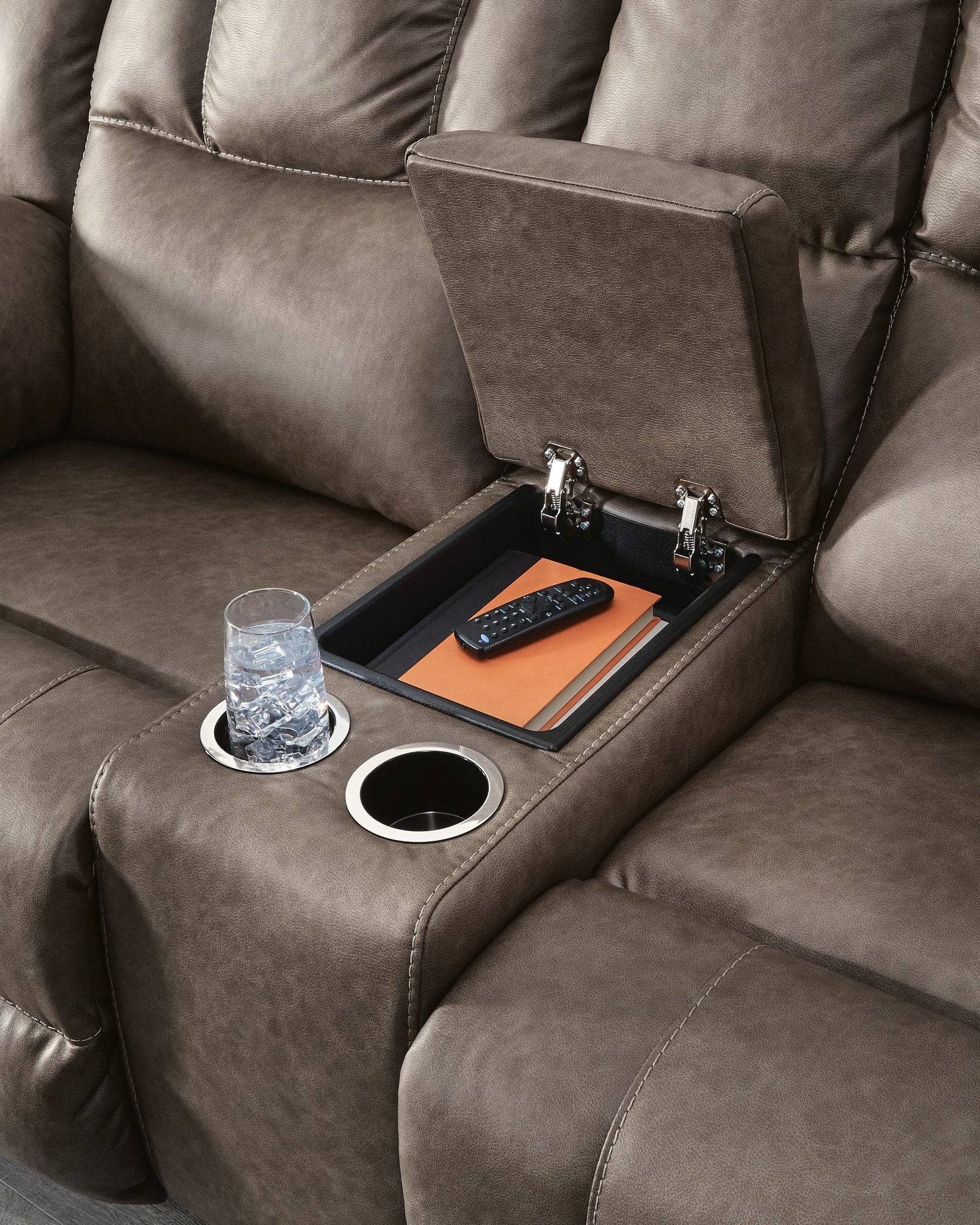 Knoxlee Driftwood Reclining Loveseat with Console (Online Special Price)