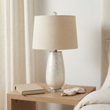 Clam Beach Champagne/Cream Capiz Table Lamp with Acrylic Base