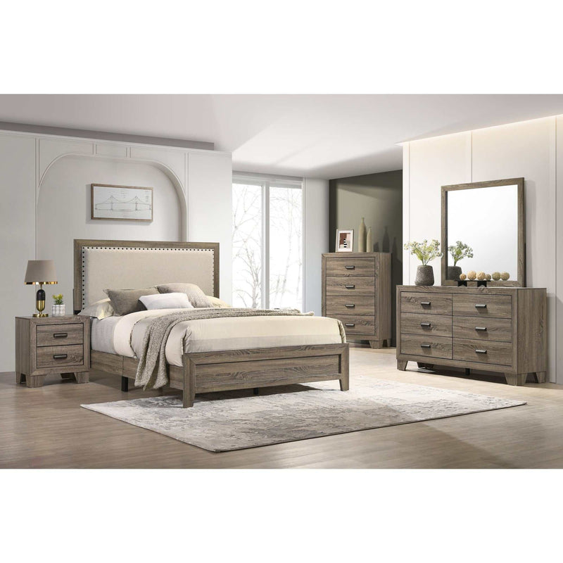 Millie Brownish Gray Upholstered Twin Panel Bed - Ornate Home