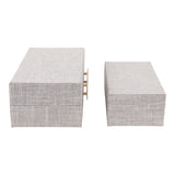 Mohawk White Rectangular Boxes with Double Hardware (Set of 2)