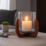 El Portal Brown/Clear Glass Votive Holder with Base