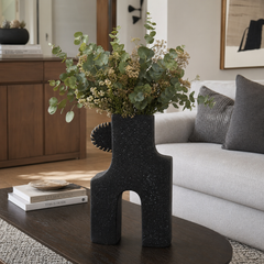Midland Black Large Ecomix Abstract Vase